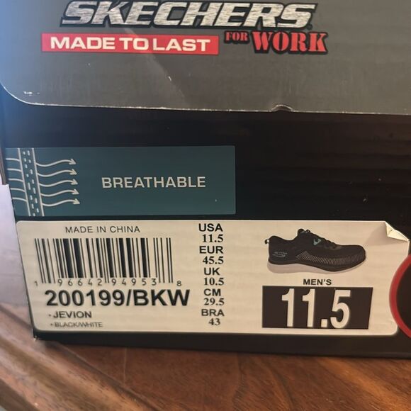 SKECHERS Work Jevion Safety Comp Toe Men's Shoes Black Blue 11.5 - Picture 12 of 13